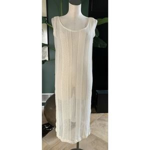 wear about women petite ivory crochet Lace sleeveless maxi coverup Y